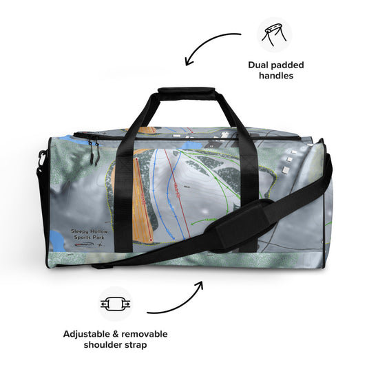 Sleepy Hollow Sports Park, Iowa Ski Trail Map Duffle Bag - Powderaddicts