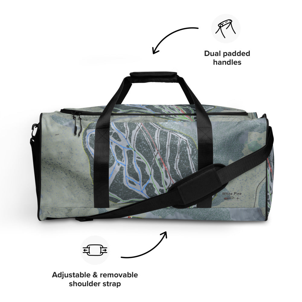 White Pine, Wyoming Ski Trail Map Duffle Bag