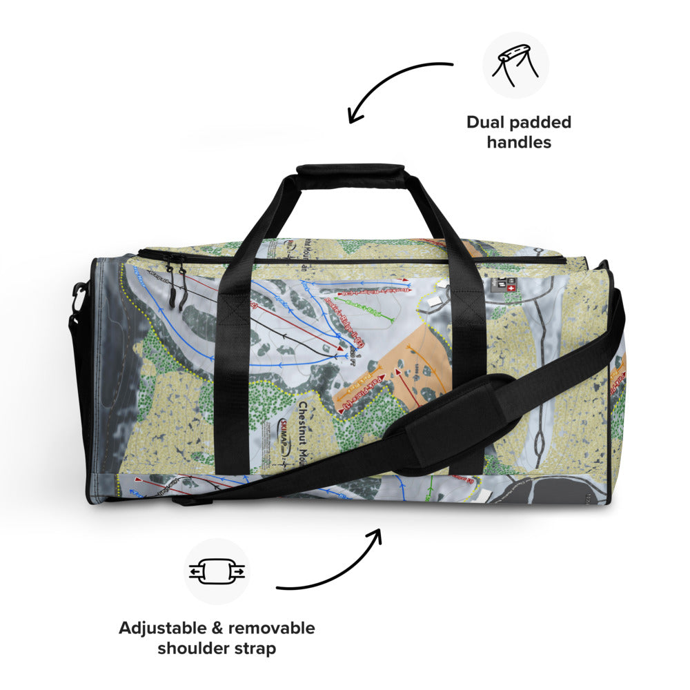 Chestnut Mountain, Illinois Ski Trail Map Duffle Bag