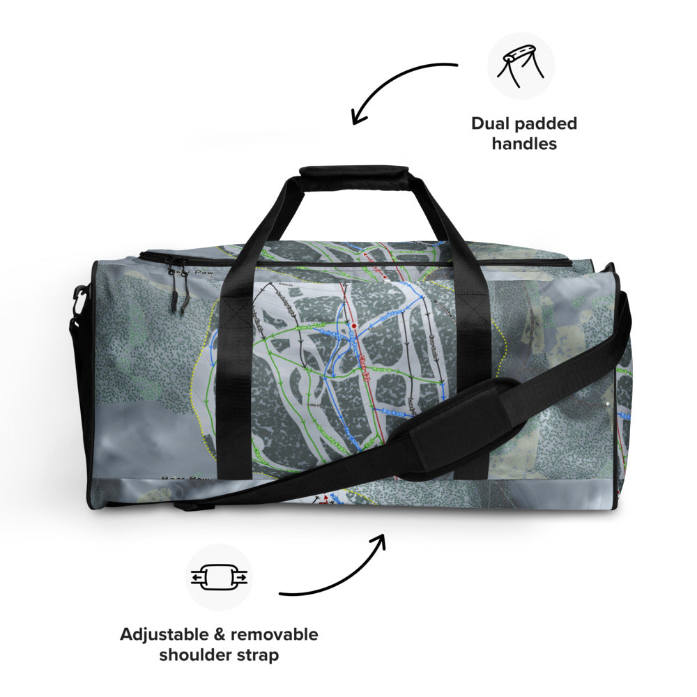 Bear Paw, Montana Ski Trail Map Duffle Bag - Powderaddicts