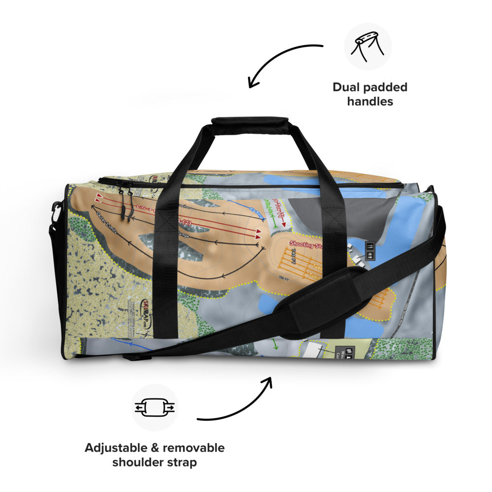 Ski Snowstar, Illinois Ski Trail Map Duffle Bag - Powderaddicts