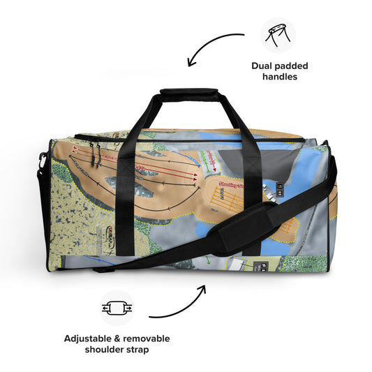 Ski Snowstar, Illinois Ski Trail Map Duffle Bag - Powderaddicts