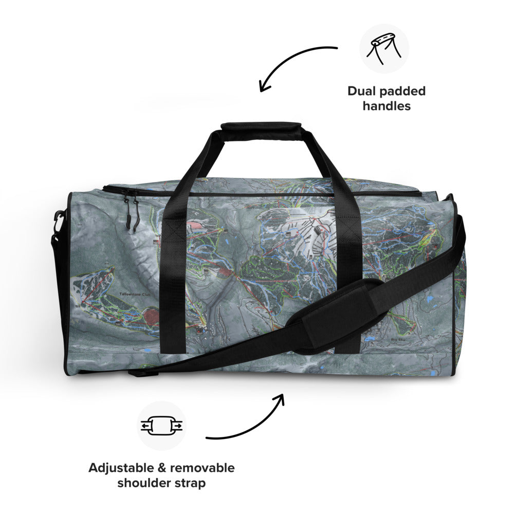 Big Sky Combo, Montana Ski Trail Map Duffle Bag