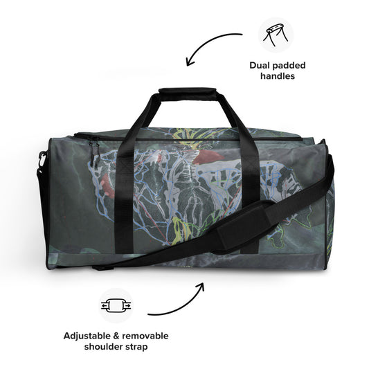 Fernie, British Columbia Ski Trail Map Duffle Bag - Powderaddicts