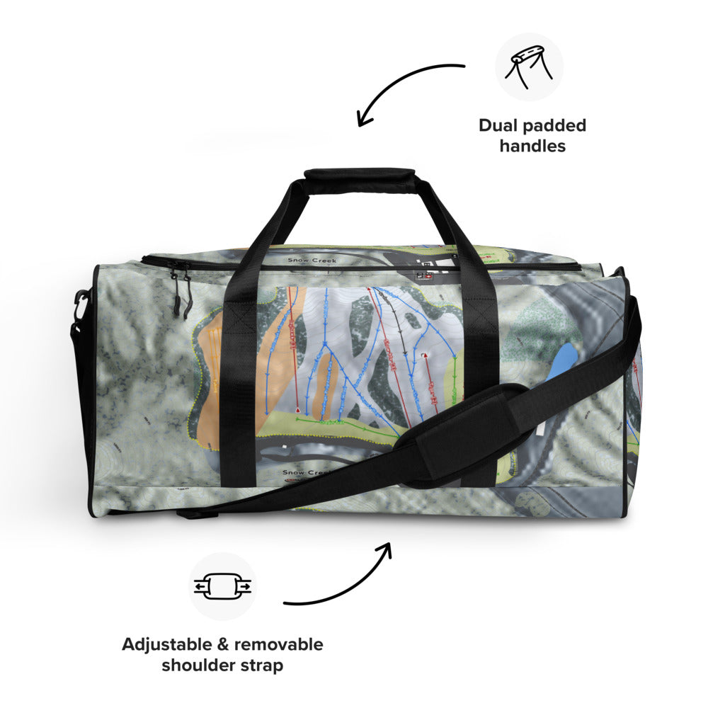 Snow Creek, Missouri Ski Trail Map Duffle Bag