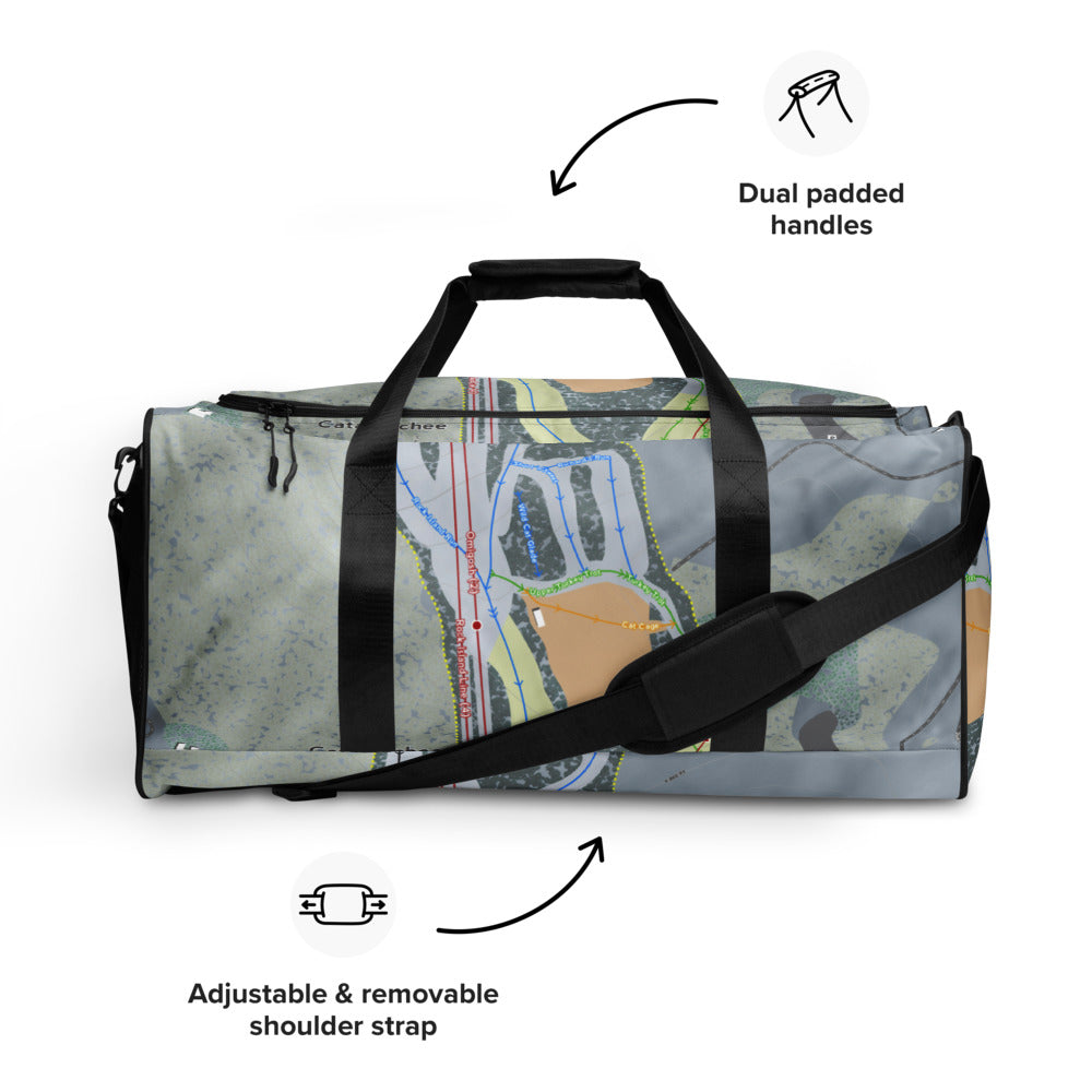 Cataloochee, North Carolina Ski Trail Map Duffle Bag