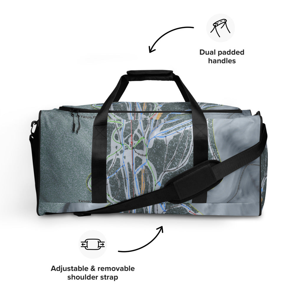 Teton Pass, Montana Ski Trail Map Duffle Bag