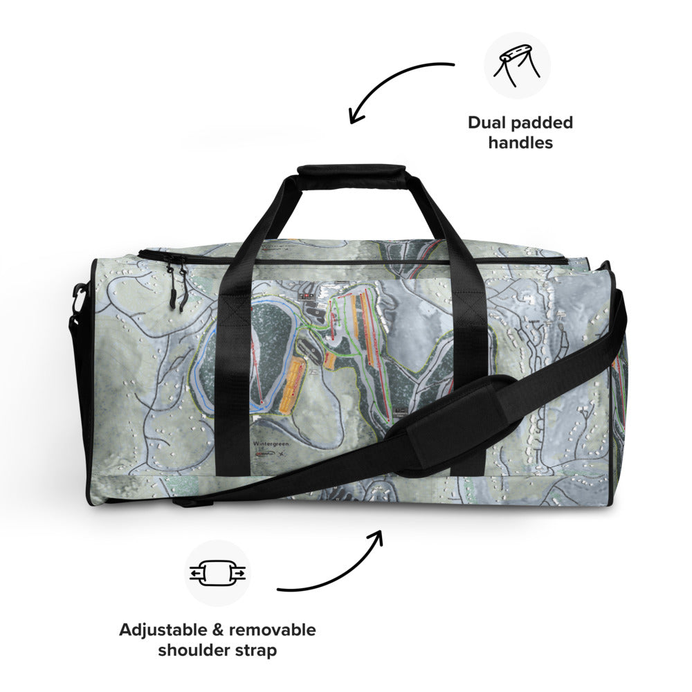 Wintergreen, Virginia Ski Trail Map Duffle Bag