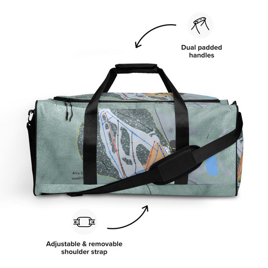 Alta Sierra, California  Ski Trail Map Duffle Bag - Powderaddicts