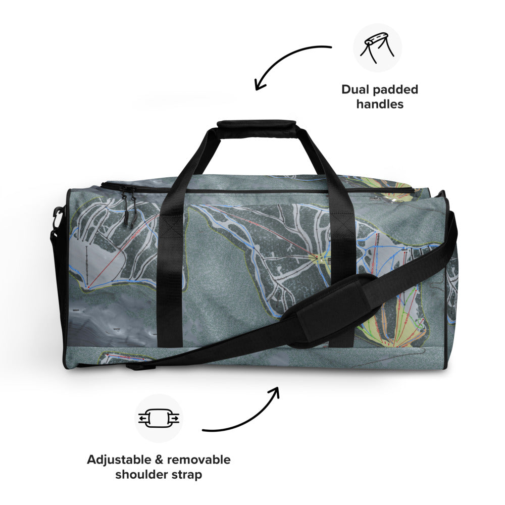 Dodge Ridge, California Ski Trail Map Duffle Bag - Powderaddicts