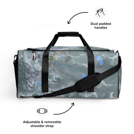 Donner Pass, California Ski Trail Map Duffle Bag - Powderaddicts