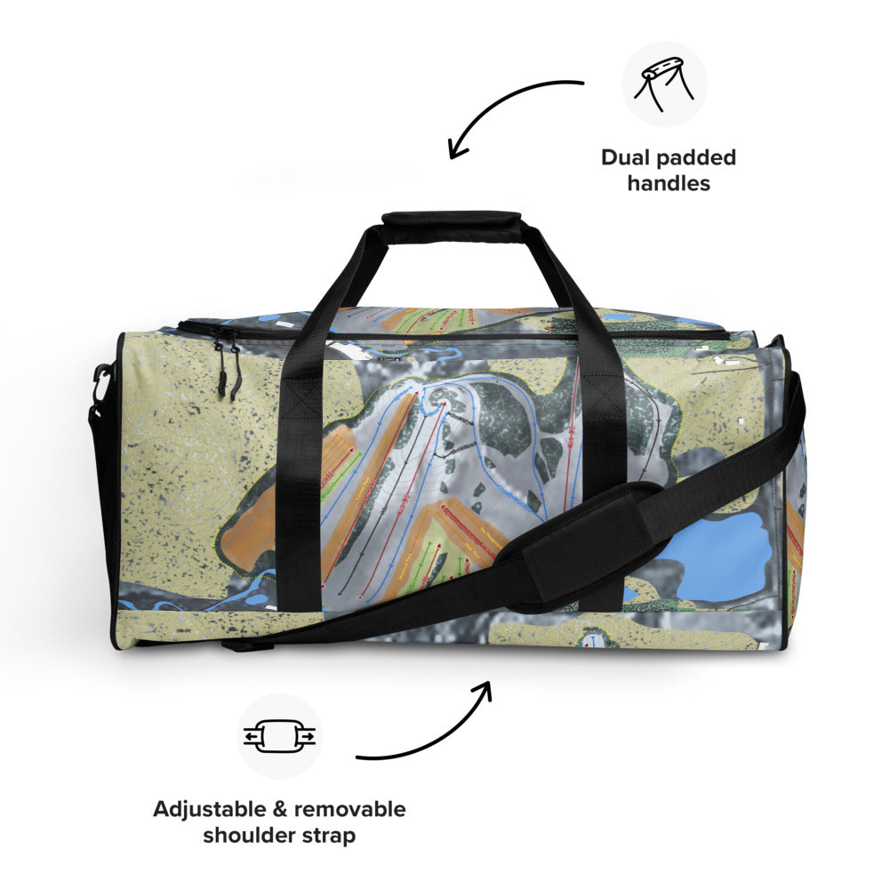 Cannonsburg, Michigan Ski Trail Map Duffle Bag - Powderaddicts