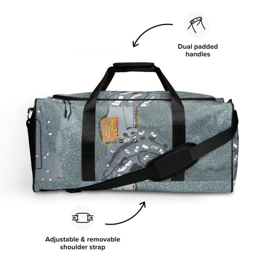 Granlibakken, California Ski Trail Map Duffle Bag - Powderaddicts