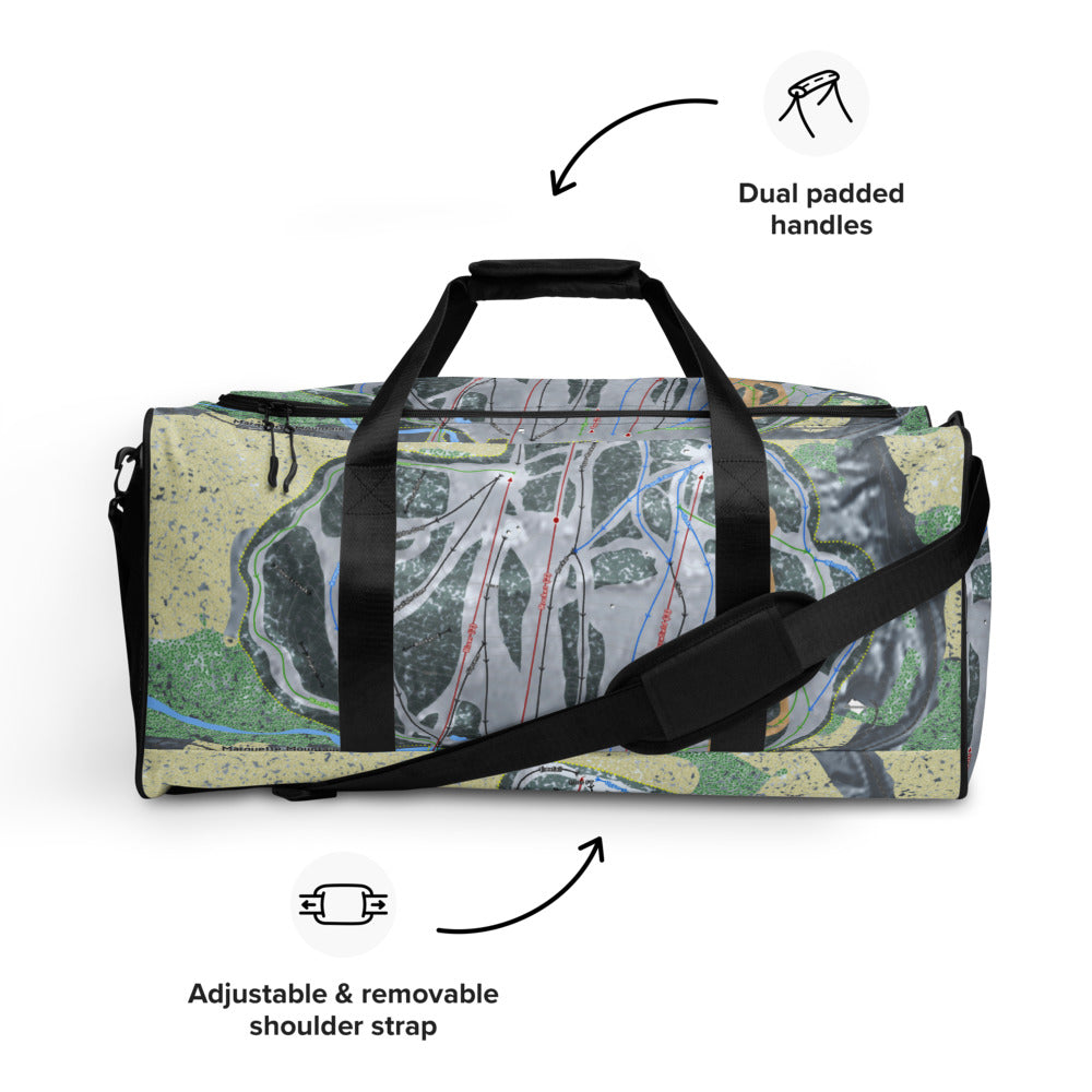Marquette Mountain, Michigan Ski Trail Map Duffle Bag - Powderaddicts