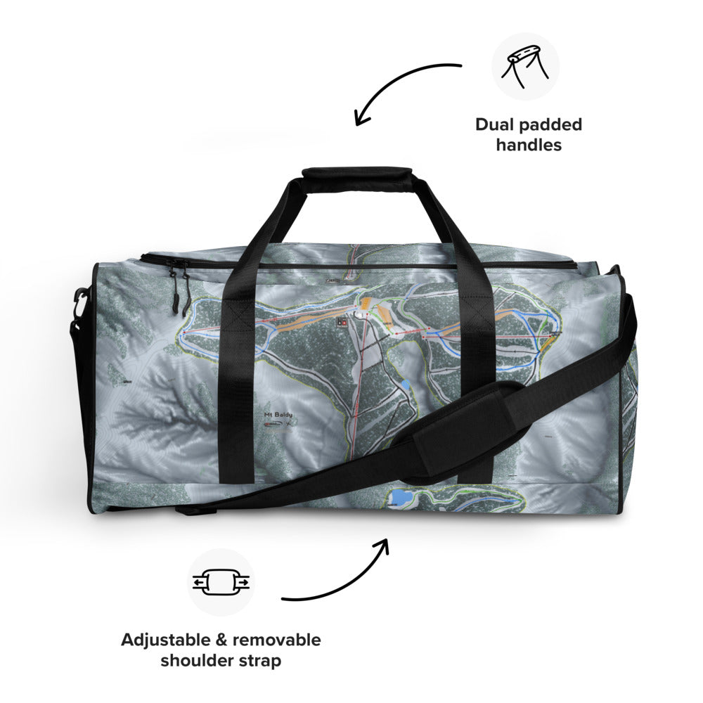 Mt Baldy, California Ski Trail Map Duffle Bag