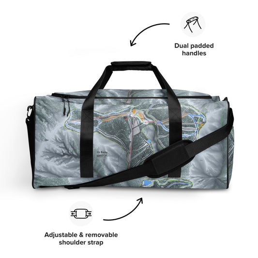 Mt Baldy, California Ski Trail Map Duffle Bag - Powderaddicts