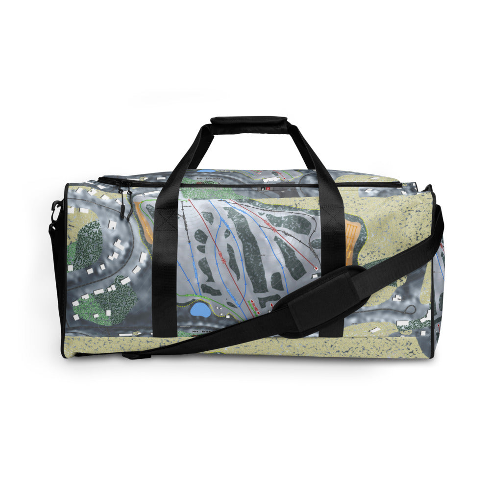 Mt Holiday, Michigan Ski Trail Map Duffle Bag - Powderaddicts