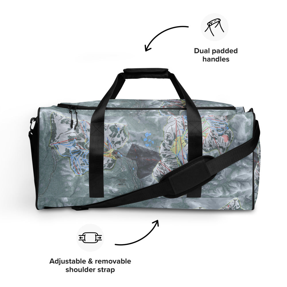 Palisades Tahoe, California Ski Trail Map Duffle Bag