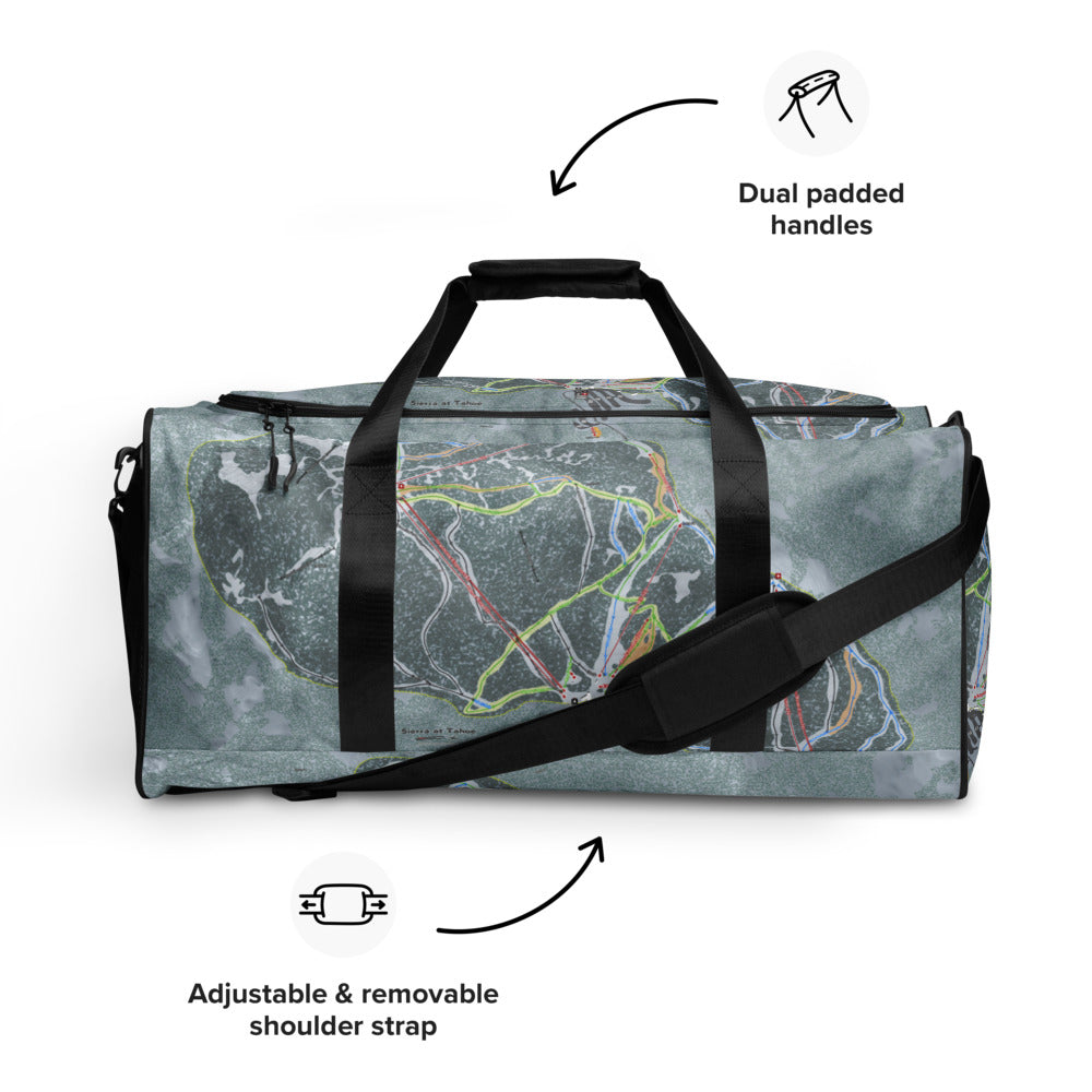Sierra At Tahoe, California Ski Trail Map Duffle Bag - Powderaddicts