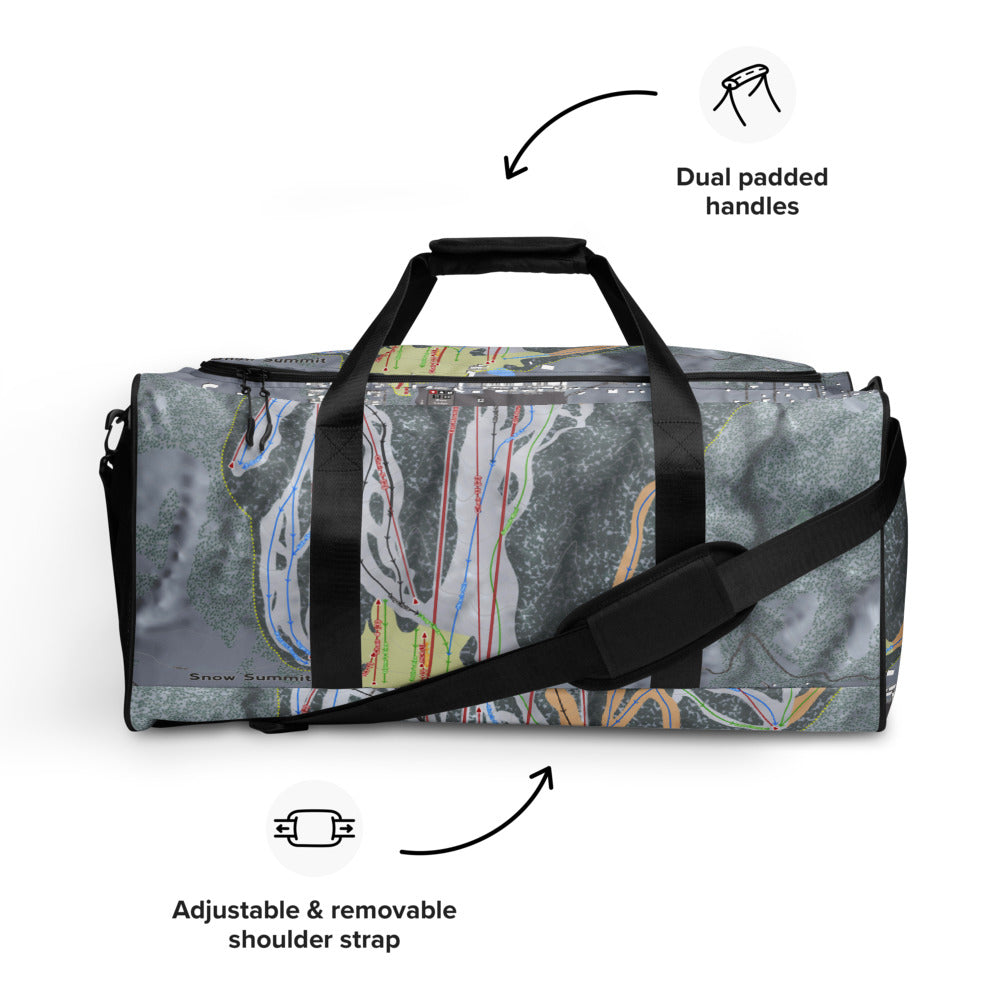 Snow Summit, California Ski Trail Map Duffle Bag