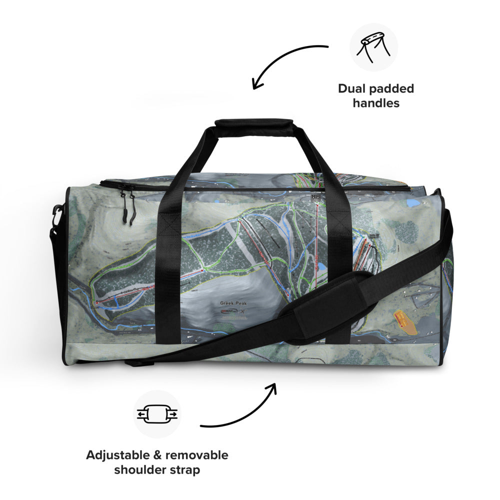 Greek Peak, New York Ski Trail Map Duffle Bag