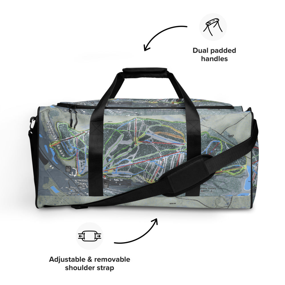 Holiday Valley, New York Ski Trail Map Duffle Bag - Powderaddicts