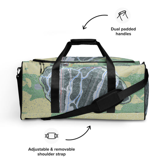 Porcupine Mountains, Michigan Ski Trail Map Duffle Bag - Powderaddicts