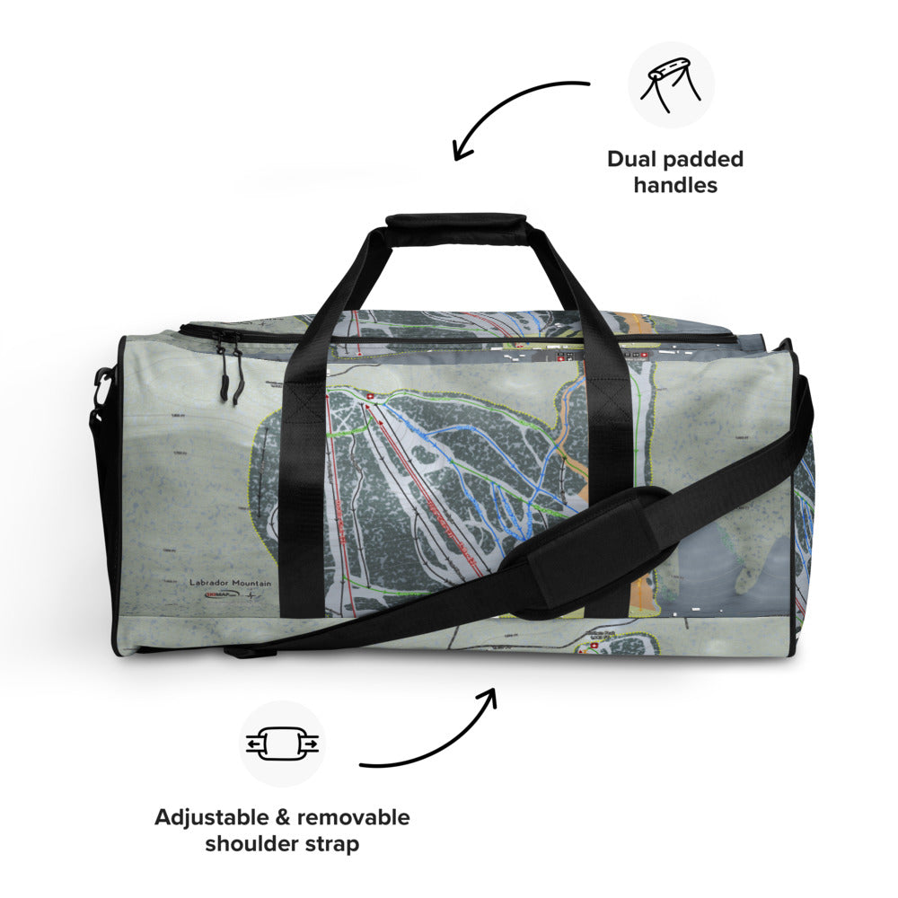 Labrador Mountain, New York Ski Trail Map Duffle Bag
