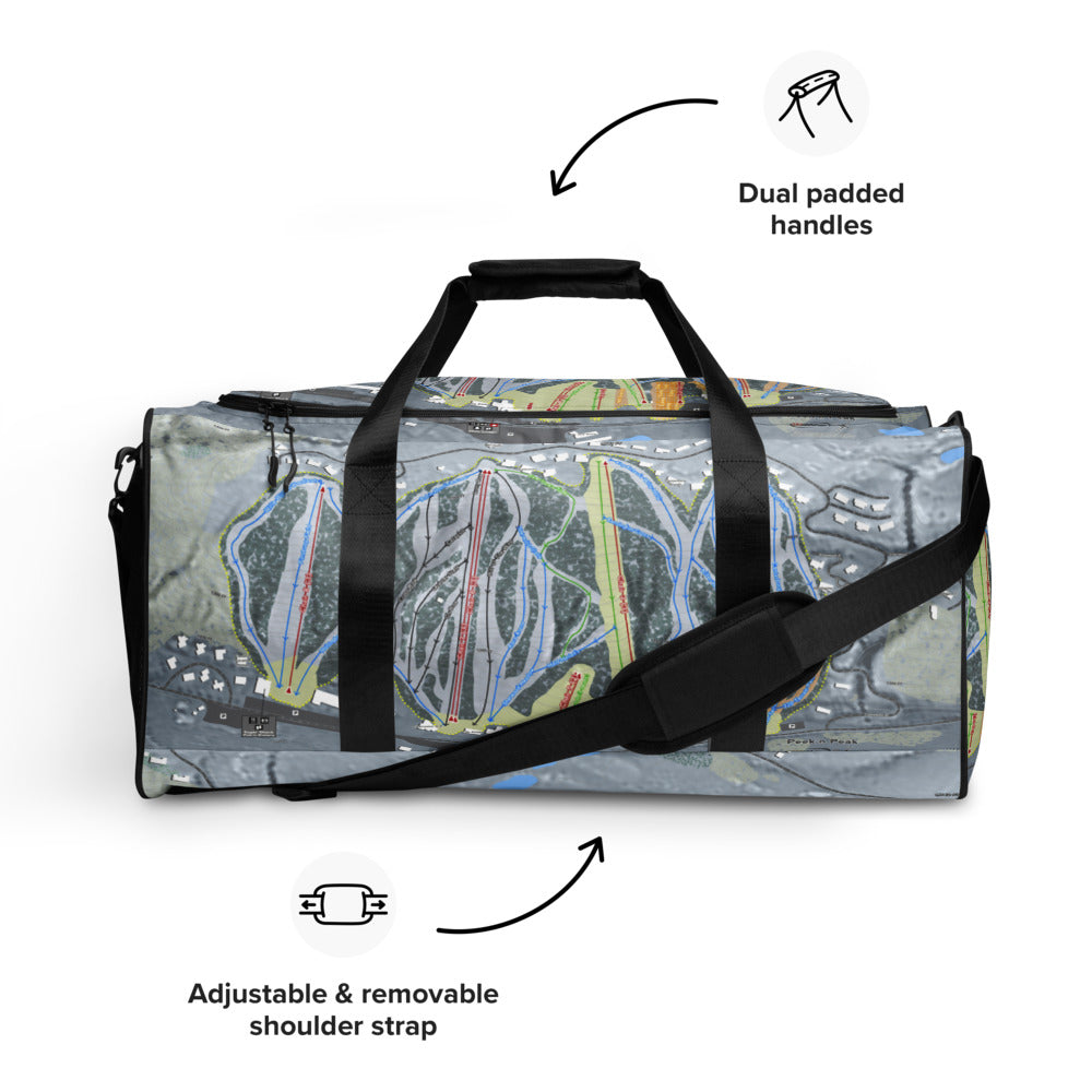 Peek'n Peak, New York Ski Trail Map Duffle Bag