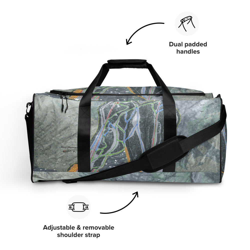 West Mountain, New York Ski Trail Map Duffle Bag