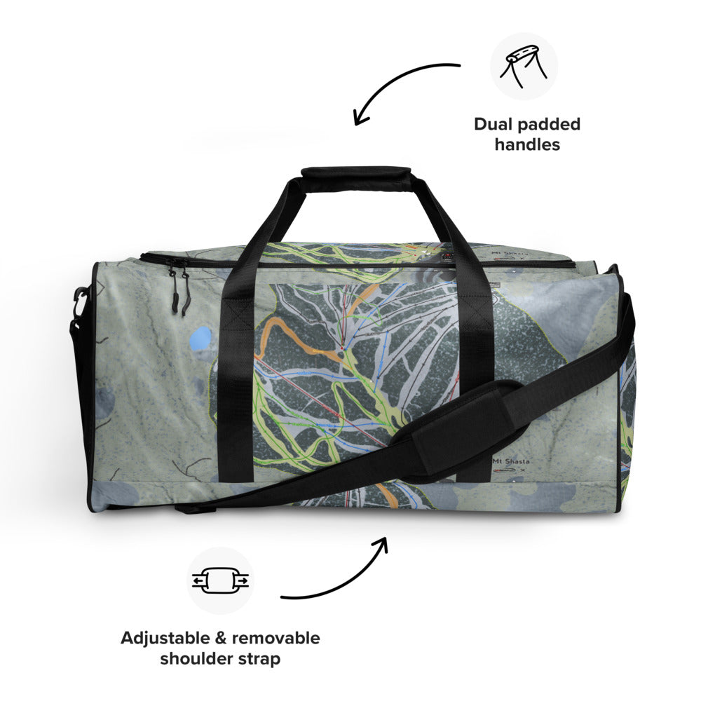 Mt Shasta, California Ski Trail Map Duffle Bag