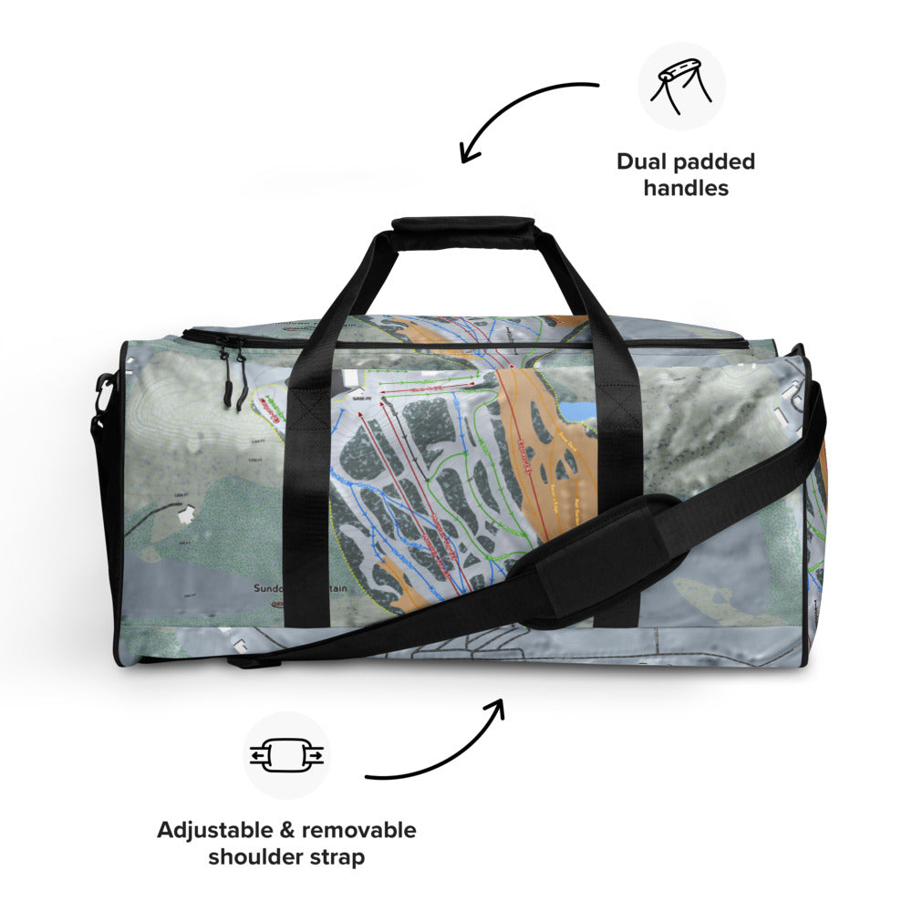 Sundown, Iowa Ski Trail Map Duffle Bag