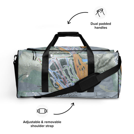 Sundown, Iowa Ski Trail Map Duffle Bag - Powderaddicts