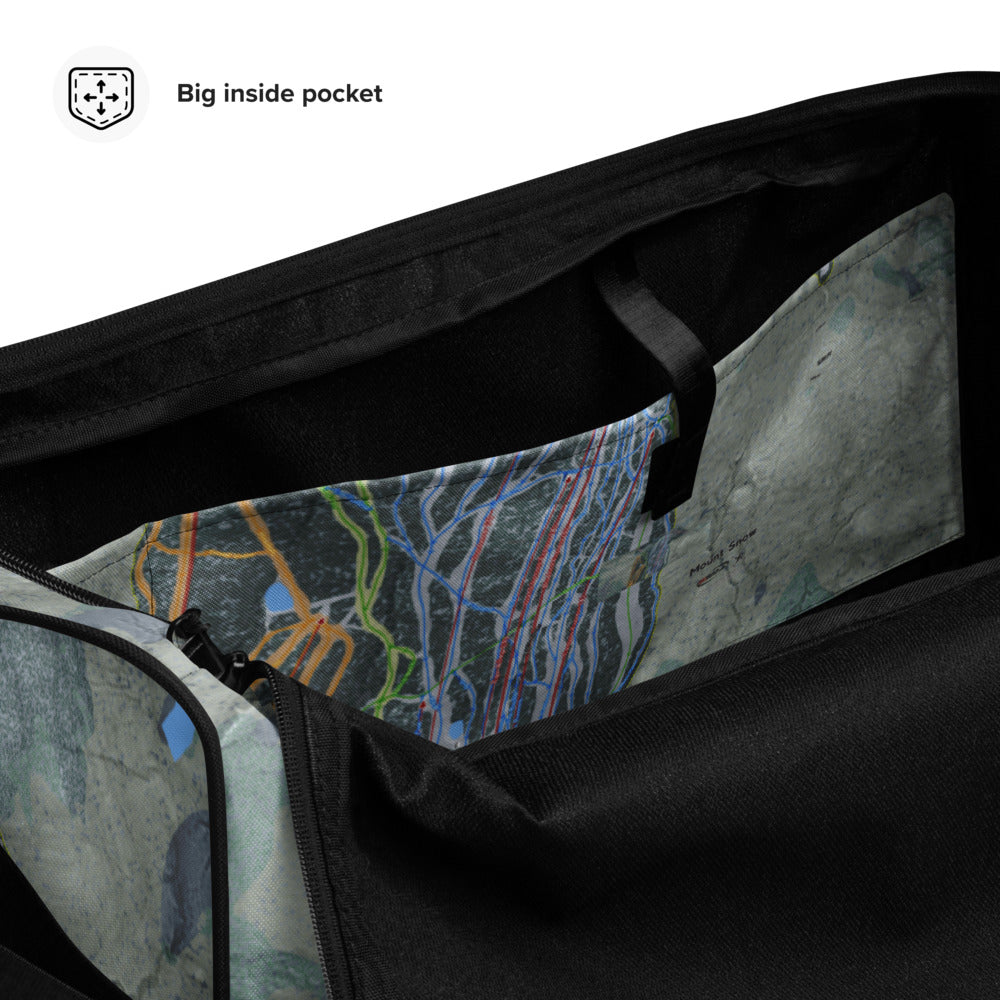 Mount Snow, Vermont Ski Trail Map Printed Duffle Bag - Powderaddicts