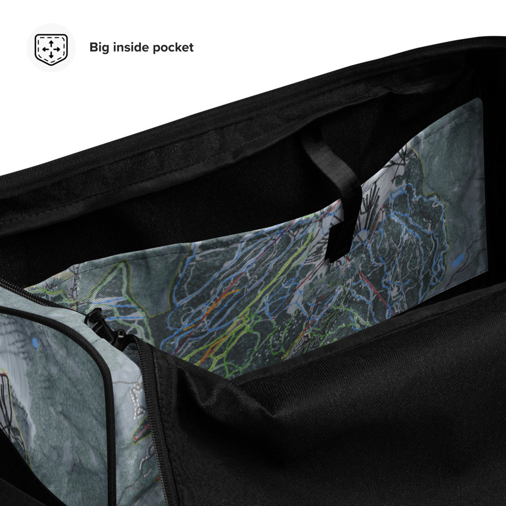Big Sky, Montana Ski Trail Map Printed Duffle Bag - Powderaddicts