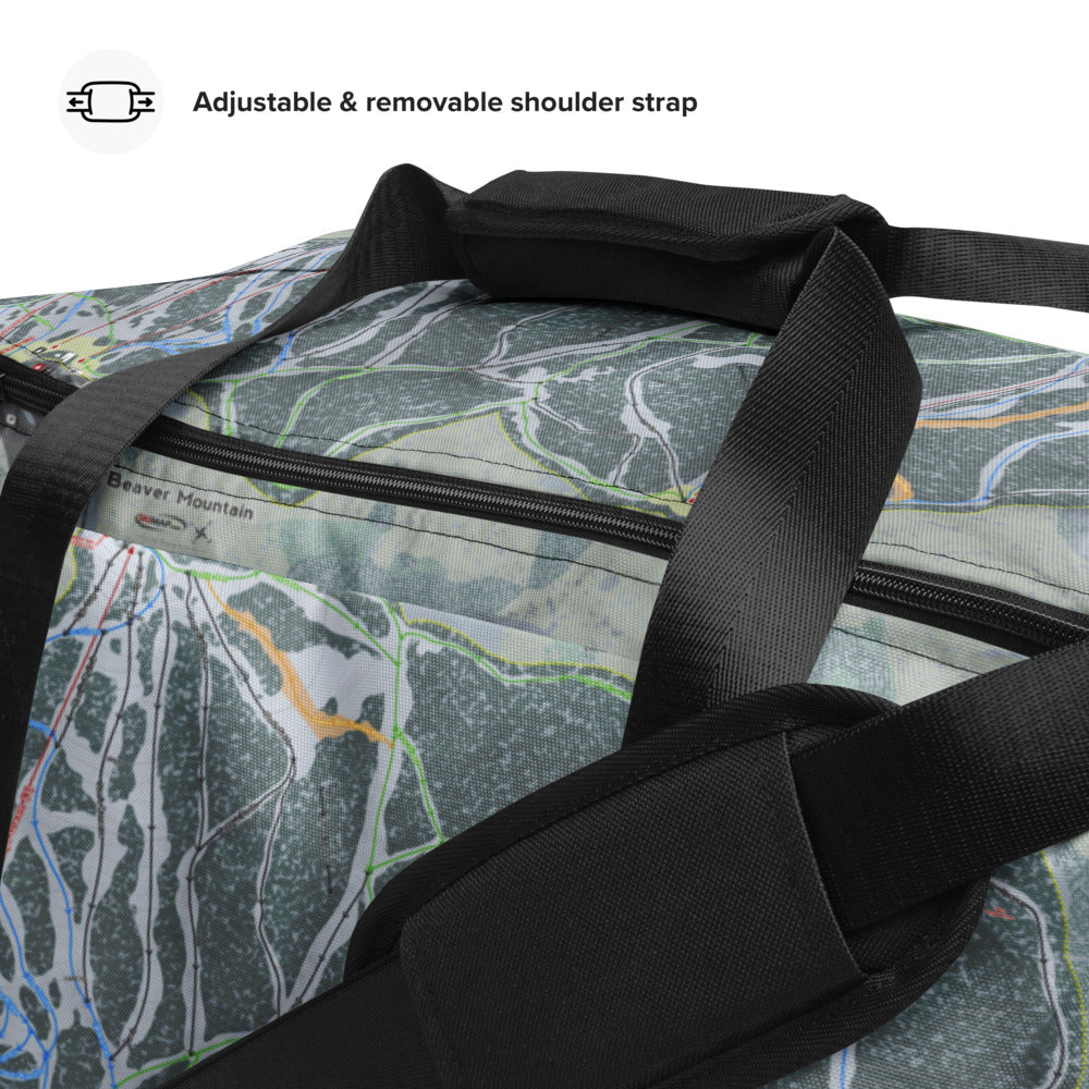 Beaver Mountain, Utah Ski Trail Map Printed Duffle Bag - Powderaddicts