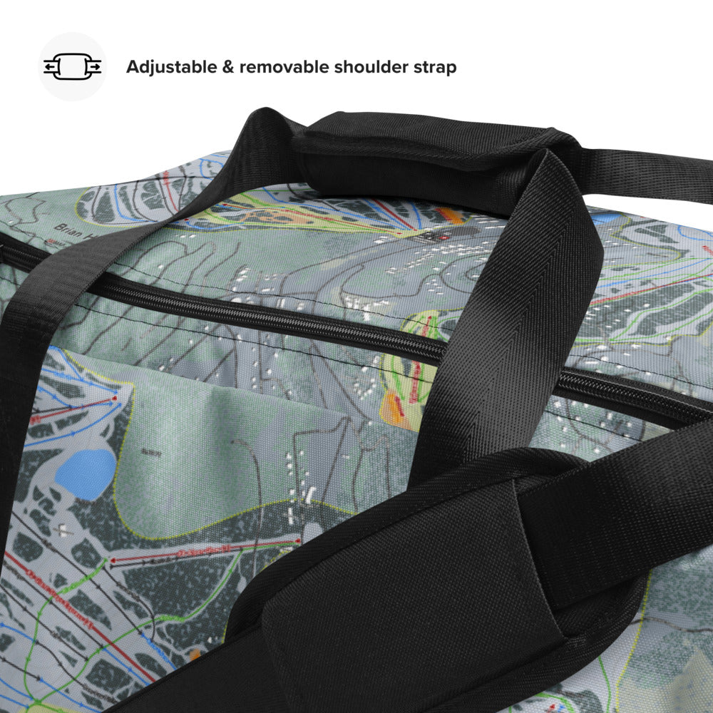Brian Head, Utah Ski Trail Map Printed Duffle Bag - Powderaddicts