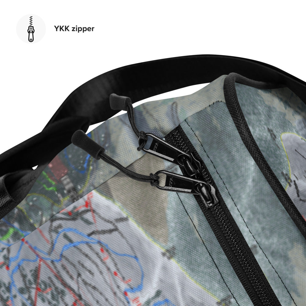 The Cottonwoods, Utah Ski Trail Map Printed Duffle Bag - Powderaddicts