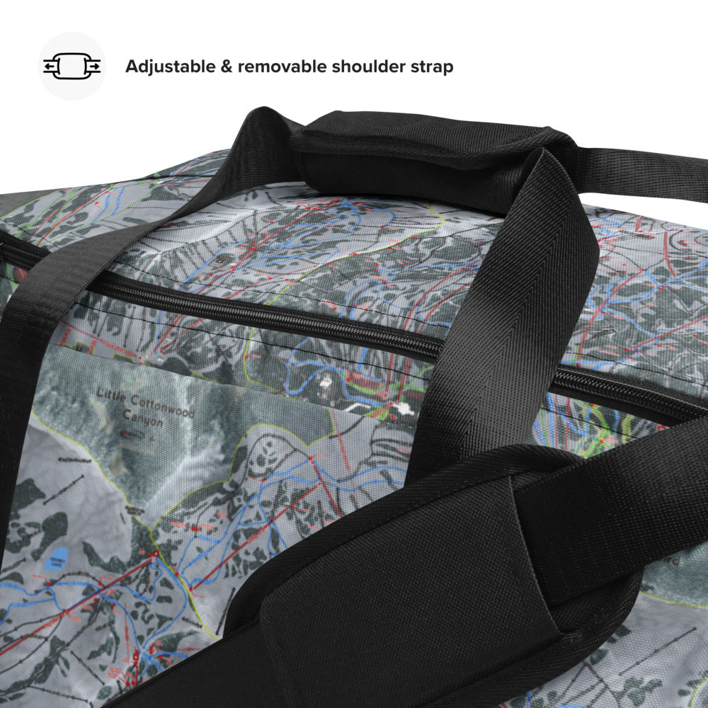 Little Cottonwood, Utah Ski Trail Map Printed Duffle Bag - Powderaddicts