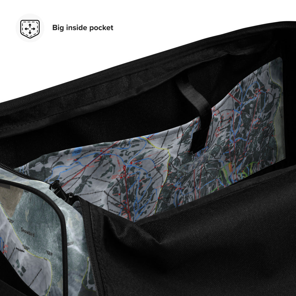 Little Cottonwood, Utah Ski Trail Map Printed Duffle Bag - Powderaddicts