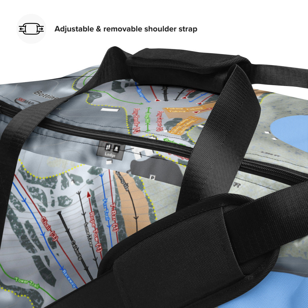 Bottineau, North Dakota Ski Trail Map Duffle Bag - Powderaddicts