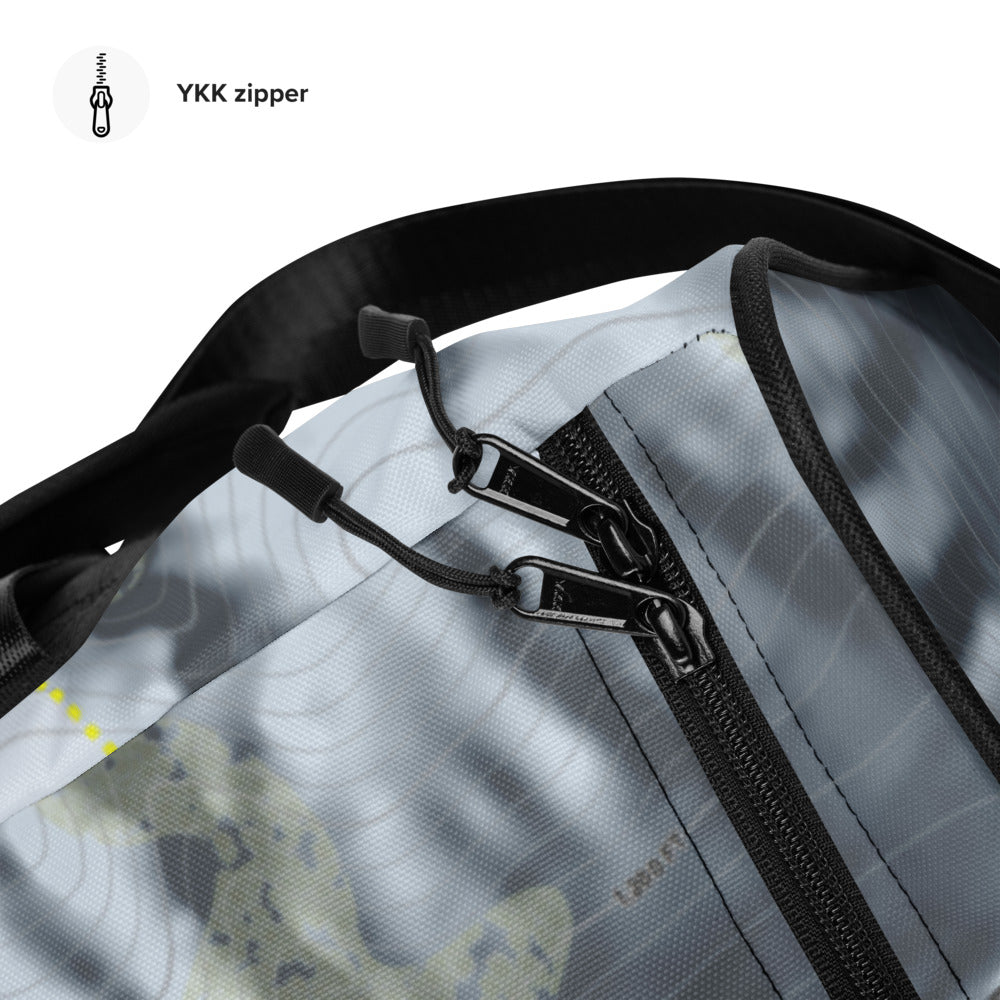 Thrill Hills, North Dakota Ski Trail Map Duffle Bag - Powderaddicts