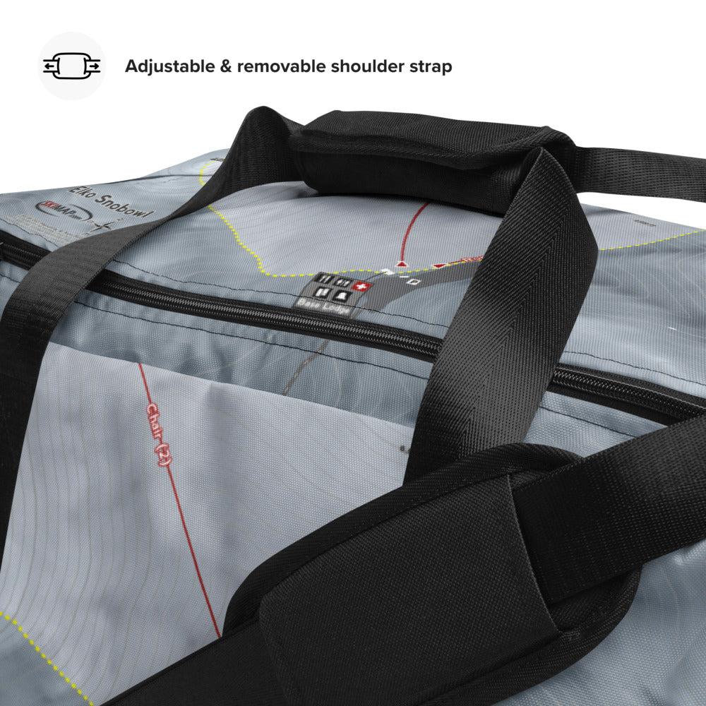 Elko Snobowl, Nevada Ski Trail Map Duffle Bag - Powderaddicts