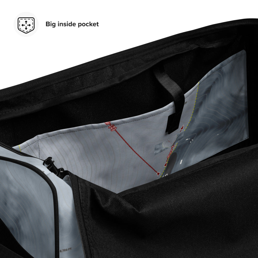 Elko Snobowl, Nevada Ski Trail Map Duffle Bag - Powderaddicts