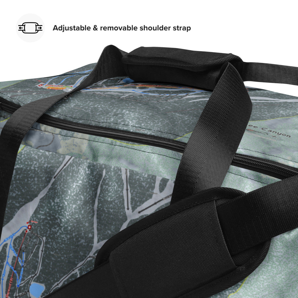 Lee Canyon, Nevada Ski Trail Map Duffle Bag - Powderaddicts