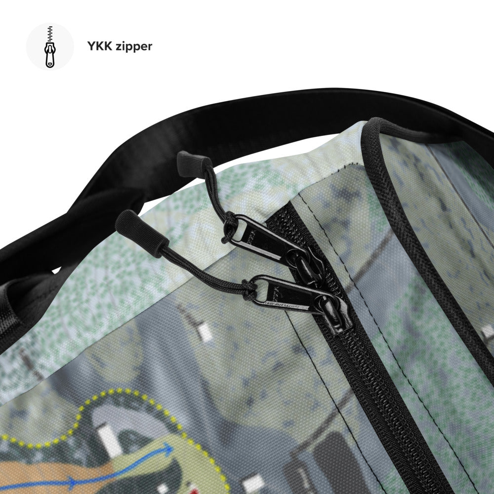 Bigrock Mountain, Maine Ski Trail Map Duffle Bag - Powderaddicts