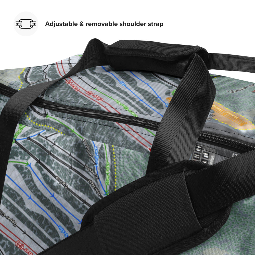 Hermon Mountain, Maine Ski Trail Map Duffle Bag - Powderaddicts