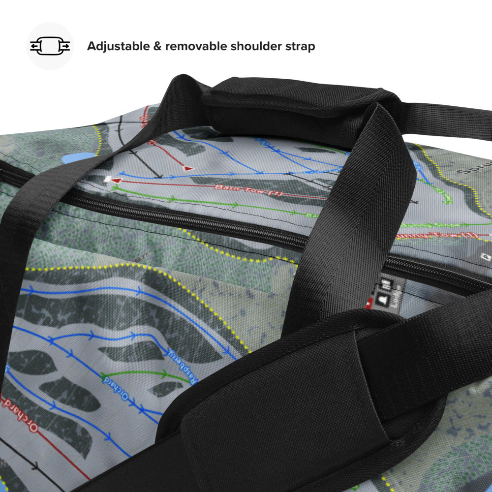 Spruce Mountain, Maine Ski Trail Map Duffle Bag - Powderaddicts