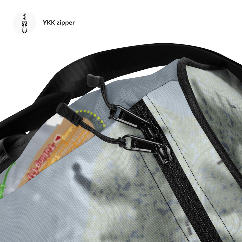 Mount Kato, Minnesota Ski Trail Map Duffle Bag - Powderaddicts