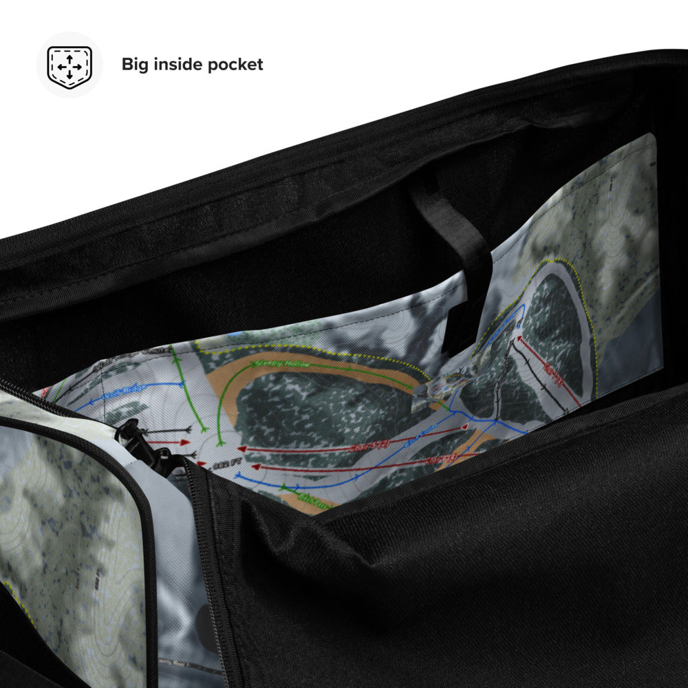 Mount Kato, Minnesota Ski Trail Map Duffle Bag - Powderaddicts